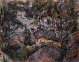 Stenar i skogen, 1890-talet. av Paul Cézanne