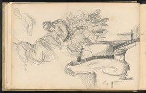 Studier inklusive en stråhatt av Paul Cézanne