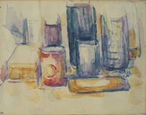 Köksbord: burkar och flaskor av Paul Cézanne