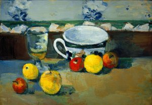Kopp, glas och frukt II av Paul Cézanne