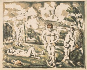 Badgästerna. av Paul Cézanne