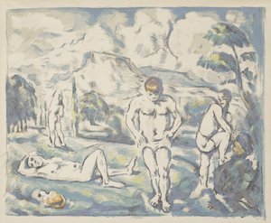 The Baders: Large Plate, 1898 av Paul Cézanne