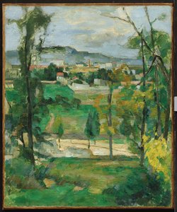 By bakom träd, Île-de-France, ca 1879 av Paul Cézanne