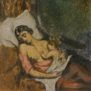 Kvinna som ammar sitt barn, ca 1872 av Paul Cézanne