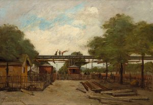 Konstruktion av en förhöjd järnväg: Bro över Cours de Vincennes, 1888.