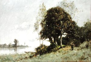 Isle on the Loire (olja på duk) av Paul Desire Trouillebert