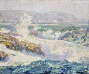 Seascape (olja på duk) av Paul Dougherty
