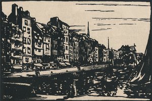 "Honfleur - The Old Basin", 1919 av Paul Elie Gernez