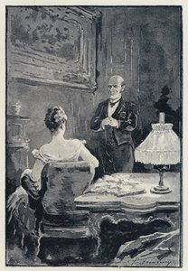 Illustration för Anna Karenina: Bråket mellan Anna och hennes man (litho)