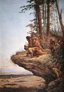 Titta på vagnarna (litho i färg) av Paul Frenzeny