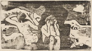 På Black Rocks Aux roches noires, 1895 eller efter. av Paul Gauguin