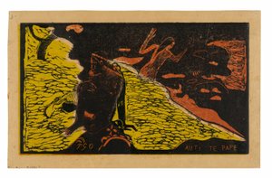 Auti te pape (Kvinnor vid floden), från Noa Noa Suite av Paul Gauguin