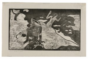 Auti te pape (Kvinnor vid floden) från Noa Noa Suite av Paul Gauguin