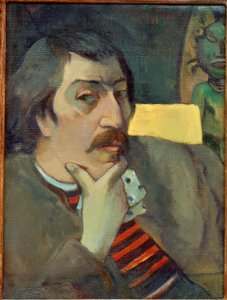 Självporträtt med en idol av Paul Gauguin