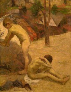 Badande bretonska pojkar av Paul Gauguin