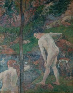 Badande i Bretagne Två badande, 1887. av Paul Gauguin