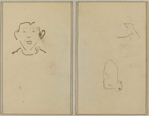 Pojkes ansikte; Två får [verso] av Paul Gauguin