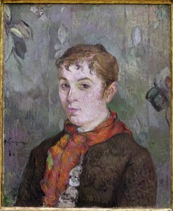 Byst av kvinna (olja på duk av Paul Gauguin
