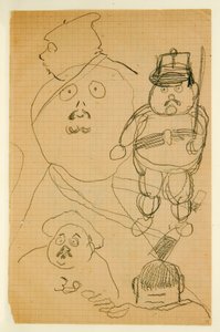 Ritning från ett album med teckningar producerade för den unge Jacques Bousquet, 1889-90 av Paul Gauguin
