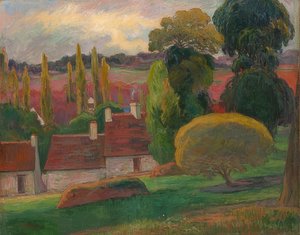 En bondgård i Bretagne. Omkring 1894 av Paul Gauguin