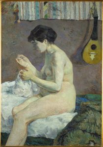 Aktstudie (olja på duk) av Paul Gauguin