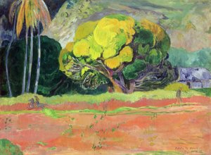 Fatata te Moua (vid foten av berget) av Paul Gauguin