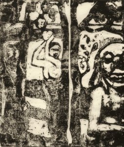 Kvinna som plockar frukt och Oviri av Paul Gauguin