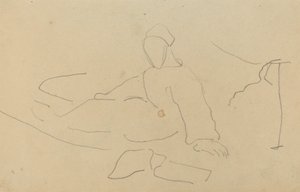 Figur sittande på marken [recto] av Paul Gauguin