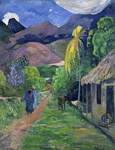Franska: Rue de Tahiti-gatan i Tahiti av Paul Gauguin