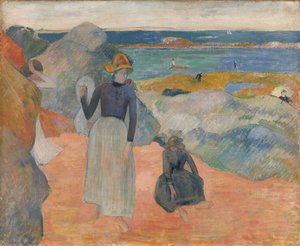 Franska:  Sur la plage en Bretagne På stranden av Paul Gauguin