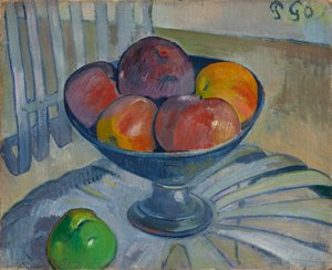 Fruktfat på en trädgårdsstol, ca 1890 av Paul Gauguin