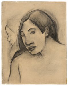 Chefer för tahitiska kvinnor, frontal och profilsyn av Paul Gauguin