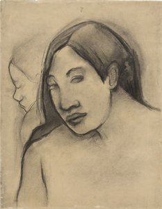 Chefer för tahitiska kvinnor, frontal och profilsyn, 1891-93 av Paul Gauguin