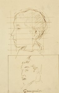 Heads of a Boy and a Man (Självporträtt?) [verso] av Paul Gauguin