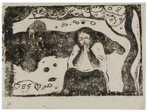 Human Miseries, från sviten med sena träblockstryck av Paul Gauguin