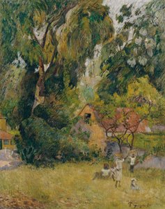 Hyddor under träden av Paul Gauguin