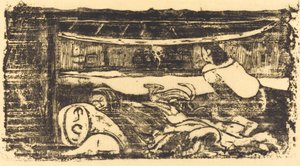 Interiör av en koja av Paul Gauguin