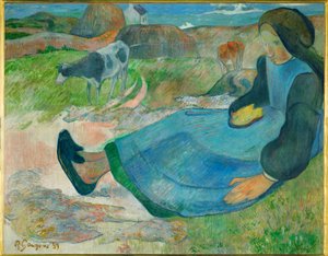 La Gardeuse de vaches, ou Jeune Bretonne (olja på duk) av Paul Gauguin