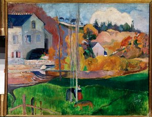 Landskap i Bretagne, bruket David (olja på duk av Paul Gauguin