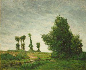 Landskap med poppel av Paul Gauguin