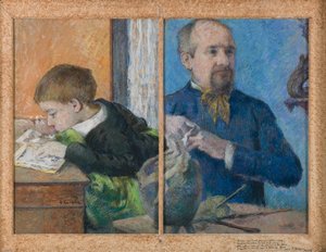 Bildhuggaren Aubé och hans son Emile av Paul Gauguin