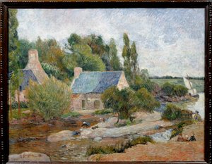 Les lavandieres à Pont Aven (Pont-Aven) Målning av Paul Gauguin (1848-1903) 1886 Sön. 0,71 x 0,90 m Paris, musee d