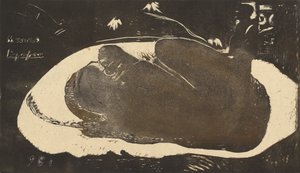 Manao Tupapau Hon är hemsökt av en ande, 1893-1894. av Paul Gauguin