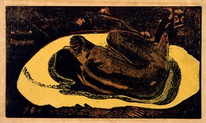 Manao Tupapau Spirit of the Dead tittar på, 1893-1894. av Paul Gauguin
