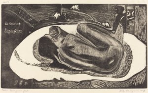 Manoa Tupapau (Hon är hemsökt av en ande) av Paul Gauguin