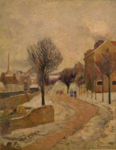 Paris förort i snö av Paul Gauguin