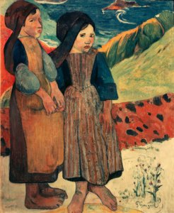 Små bretoner vid havet av Paul Gauguin