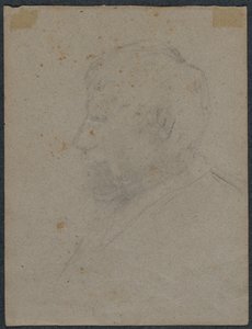 Profil byst av en man (verso) av Paul Gauguin