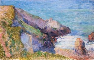 Klippor vid Bretagnes kust av Paul Gauguin
