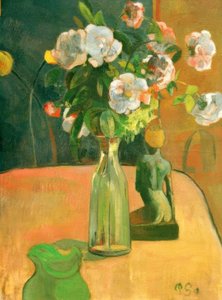 Rosor och statyett av Paul Gauguin